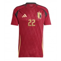 Camiseta Bélgica Jeremy Doku #22 Primera Equipación Replica Eurocopa 2024 mangas cortas